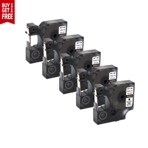 SKY 5-PCS Black on White 12mm x 7 meter Label Tape Cartridge for Dymo LM160 Label Printer