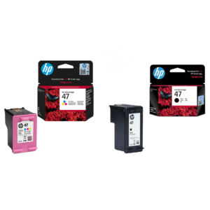 HP 47 Genuine Ink Cartridge Set | Black 6ZD21AE + Tricolor 6ZD61AE | HP DeskJet Ink Advantage Ultra 4927 4828 5127