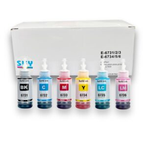 6-Color set 673 Compatible refill ink for Epson L801, L805, L1800, L800, L810, L850, L1300