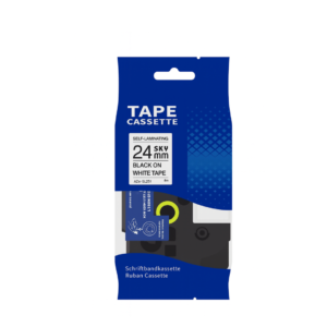 SKY Compatible TZe-SL251 24mm x 8m Black Text on White Self-Laminating Tape