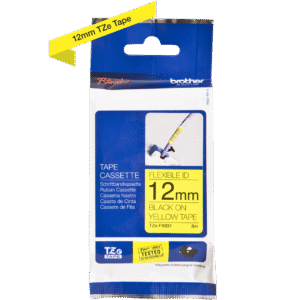 Brother TZe-FX631 12mm Flexible Black on Yellow TZe tape for P-touch Label Printers