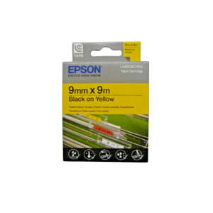 Epson 12mm x 8 meter Label Tape, Color Black on Yellow LC-4YBP
