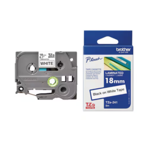 Brother TZe-241 18mm Black on white TZe tape for P-touch Label Printers
