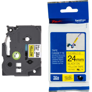 Brother TZe-FX651 24mm Flexible Black on Yellow TZe tape for P-touch Label Printers