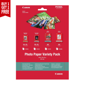 Canon VP-101 Photo Paper Variety Pack 4x6†10 sheets and A4 - 10 Sheets Total 20 sheets