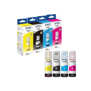 Epson 112 4-Color set Eco Tank Ink Bottles for Epson Eco Tank L6490 L15160 and L15150