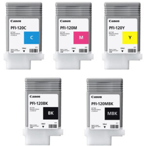 Canon PFI-120 5-Color ink Ink Cartridge set for ImagePrograf TM-200 TM-205 TM-300 & TM-305
