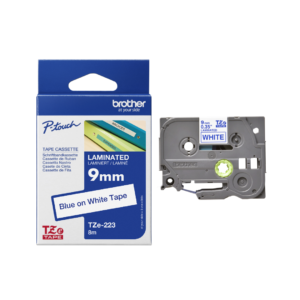 Brother TZe-223 9mm Blue on White TZe tape for P-touch Label Printers