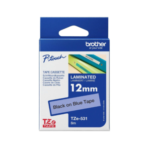 Brother TZe-531 12mm Black on Blue TZe tape for P-touch Label Printers