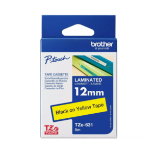 Brother TZe-631 12mm Black on Yellow TZe tape for P-touch Label Printers